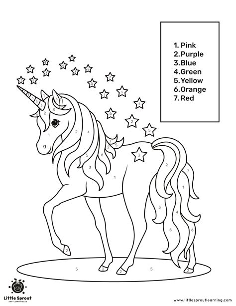 Color By Number Unicorn Coloring Pages [2025]