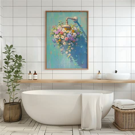 Floral Bathroom Printable Wall Art Botanical Bathroom Print Flower Wall ...