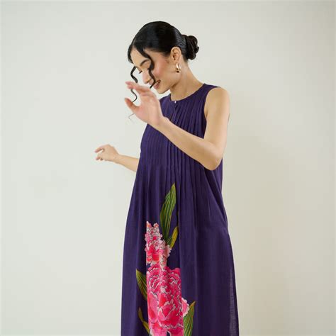 Buy Belle Slub Cotton Kurta Set - Violet | Rustorange