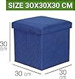 Sterling Foldable Ottoman Storage Box Cum Stool - Linen Fabric Foldable ...