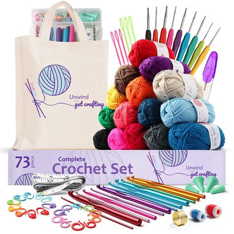 73 Piece Crochet Kit for Beginners Adults and Kids, Premium Crochet Set ...