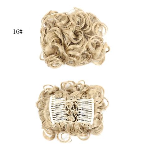 Short Messy Curly Dish Hair Bun Extension Easy Stretch Hair Combs Clip ...