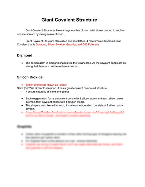 Image result for Giant Covalent Compounds Explained