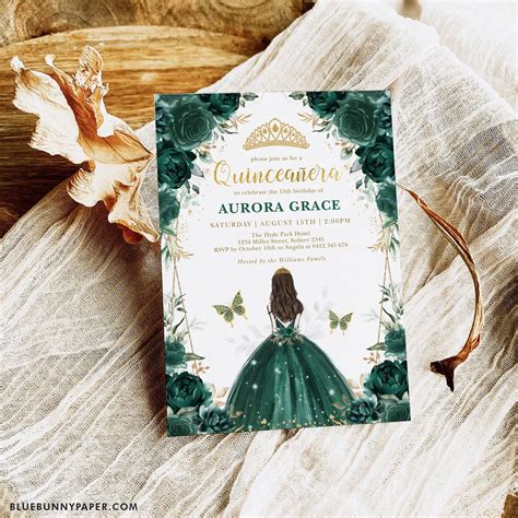 Emerald Green And Gold Birthday Invitations at Nathan Lozano blog