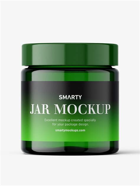 Green glass jar mockup - Mockups Design
