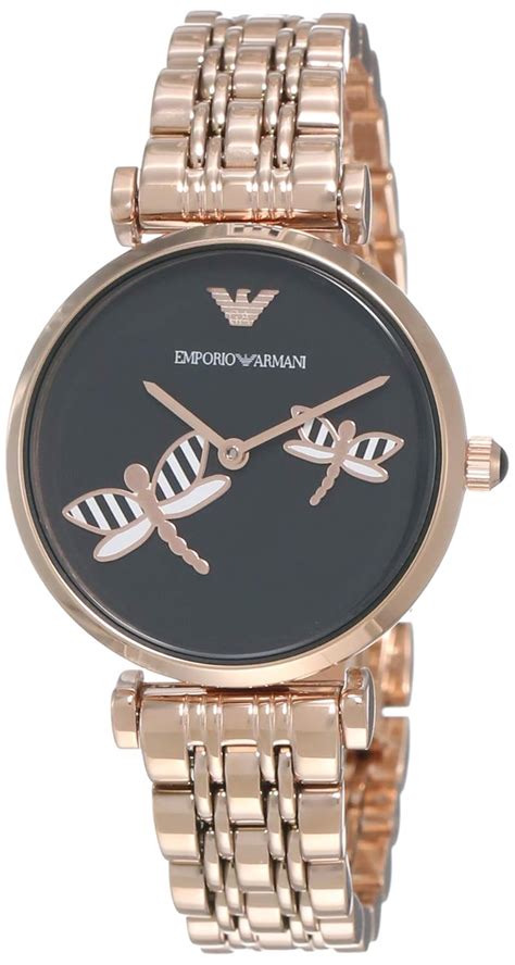 Emporio Armani Gianni T-bar Analog Black Dial Women's Watch-AR11206 ...