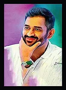 BIRD'S MIND Ms Dhoni Nice Looking Synthetic Wood Wall Hanging Photo ...