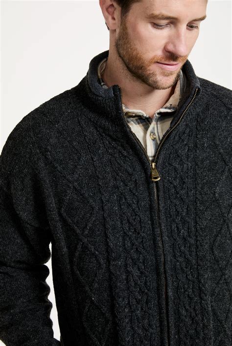 Farmleigh Lined Wool Mens Cardigan - Grey