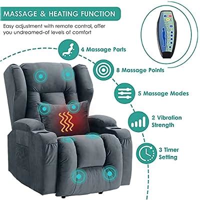 Buy Power Lift Recliner Chair with Massage and Heat, Electric Recliners ...