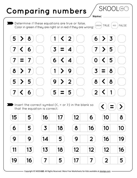 Image result for Comparing Numbers Activity Worksheetgr 4