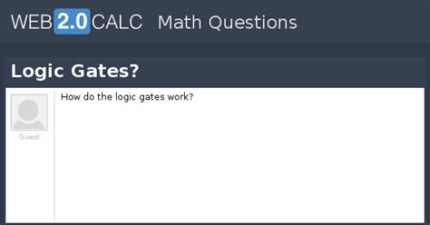 View question - Logic Gates?