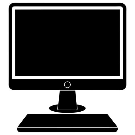 Hand drawn computer monitor different style silhouette isolated ...