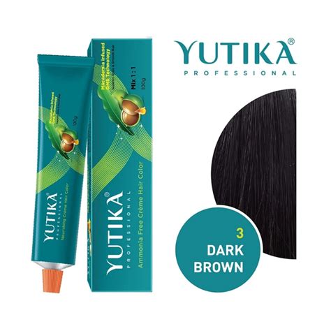 Yuthika Professional Creme Hair Color Tube 100gm with 3.0 Dark Brown ...
