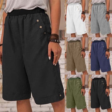 FAKKDUK 2023 Shorts for Women Long Shorts Below The Knee Casual Summer ...