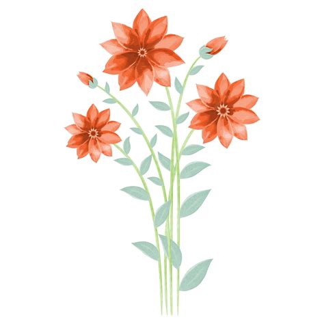 Premium Vector | Watercolor orange color flower vector illustration drawing