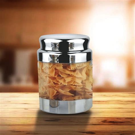 JVL Classic Canister Storage Boxes - Transparent Body