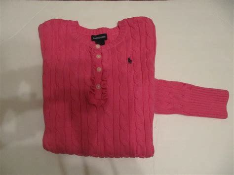 Amazon.com: Ralph Lauren Cable Knit Sweater Girls Large (12-14) (Pink ...