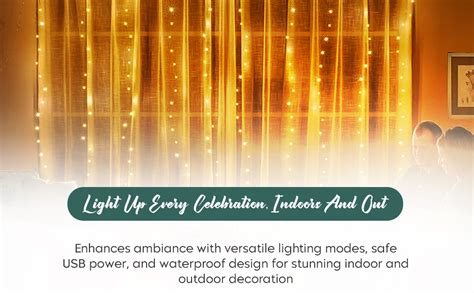 Buy CYMNIX Curtain Lights, 240 LED Dimmable Fairy Lights with Remote ...