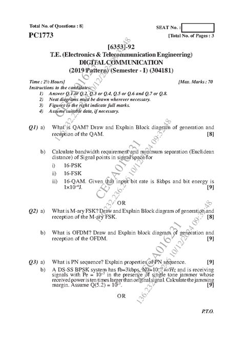 Digital Communication (304181) Notes for T.E. Electronics ...