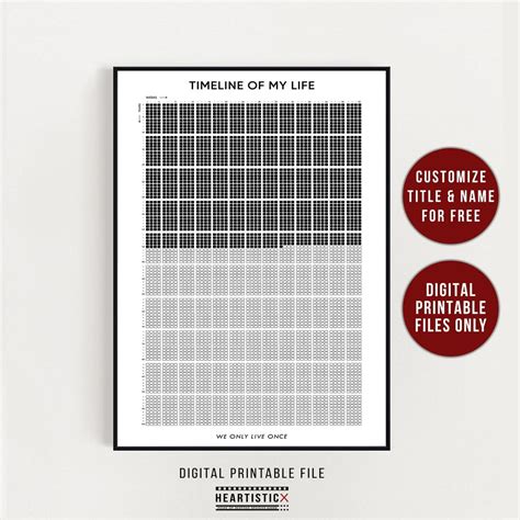 Buy Personalized Life Calendar Poster: Memento Mori, Life in Weeks ...