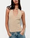 Belted Halter Top - Beige – Oyela