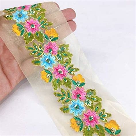 Lami - 9 Meters Parsi Embroidery Border, Resham Multicolor, Designer ...