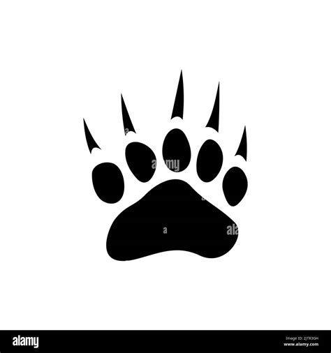 Stoat, ermine or raccoon animal footprints isolated black silhouette ...