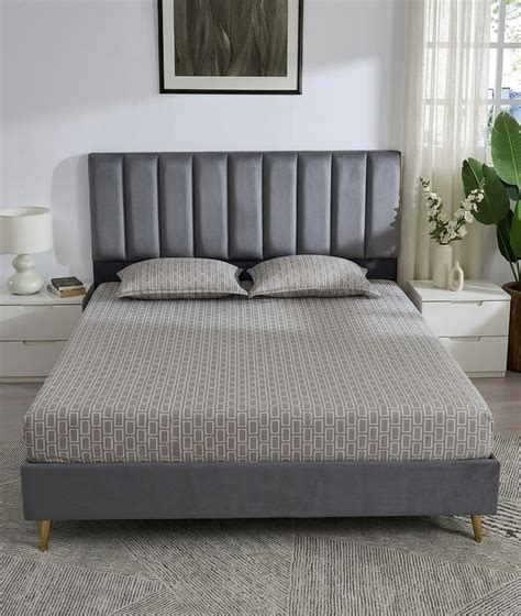 Royal Link Cotton Knitted Double Bed Size Fitted Sheet With 2 Pillow C ...