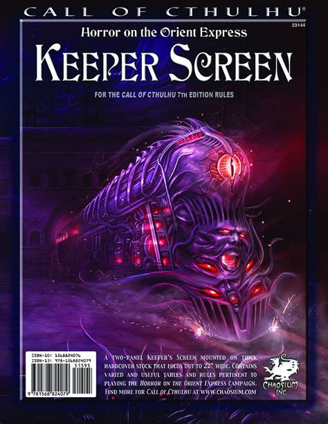Horror on the Orient Express Keeper Screen (Call of Cthulhu roleplaying ...