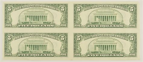 Rare** UNCUT SHEET - 1995 Five Dollar Bill - Choice Unc - Never Cut by ...