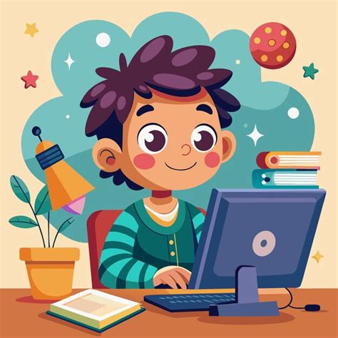 Kid On Computer Stock Image 的图像结果