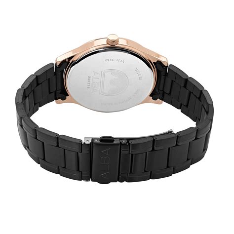 Alba ARX006X1 Black+ Gold Metallic Strap Watch – The Watch Factory
