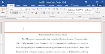 Header and Footer in Microsoft Word