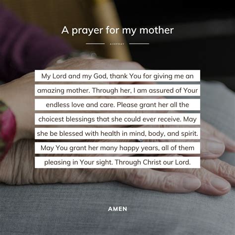 A prayer for my mother