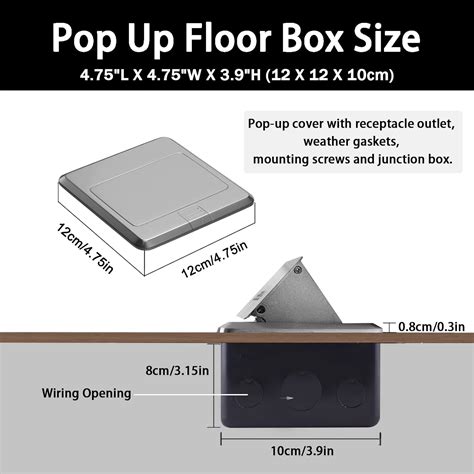 Buy Pop Up Floor Box, Waterproof Floor Outlet Cover Plate Kit 20A USB ...