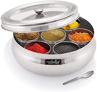 Buy Sumeet Stainless Steel Belly Shape Masala (Spice) Box/Dabba ...