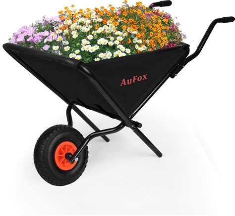 Amazon.com: 2 Wheel Wheelbarrow, 330 Pounds Capacity Yard Cart with ...