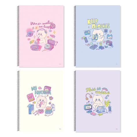 MELLOMENT Purrfectly Lovely, Aesthetic Korean notebooks, Pack of 4, 7. ...