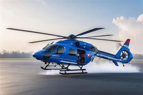 Blue rescue helicopter | Premium AI-generated image
