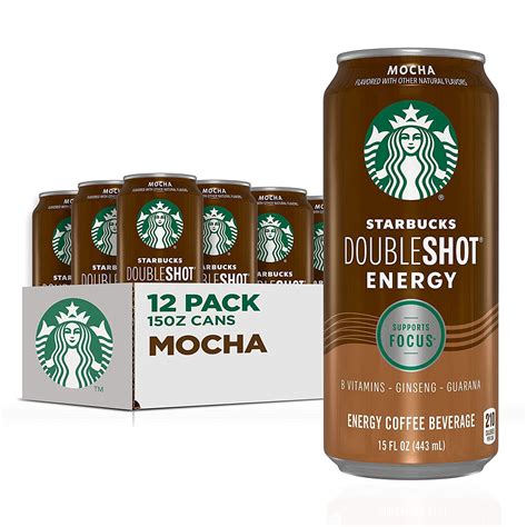 Starbucks Doubleshot Energy Mocha Coffee, 15 oz Cans, 12 Pack, Caffeine ...