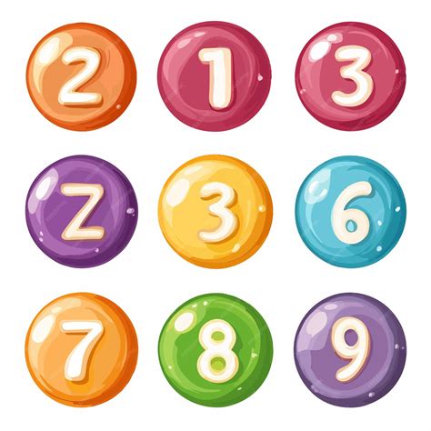 Colorful Numbers in Circles Cartoon Vector Illustration | Premium AI ...