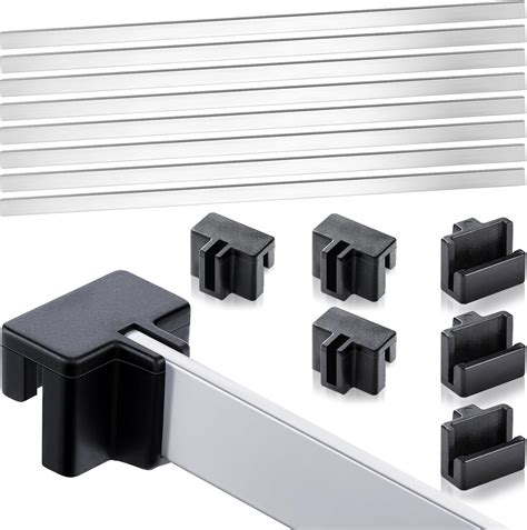 24 Pcs Hanging File Rail and Clip Set 16 Aluminum Hanging File Clips 8 ...