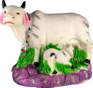 APEROL DESIGN Kamdhenu Cow With Calf Statue, Cow Idol, Good Luck, Holy ...