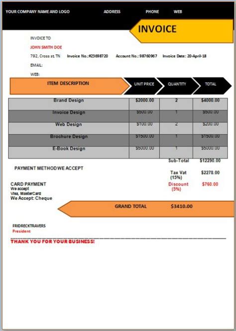 Image result for Invoice Field Example