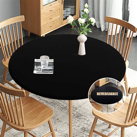 Amazon.com: Table Cloth Round 36" to 48" Elastic Edge Fitted Vinyl ...