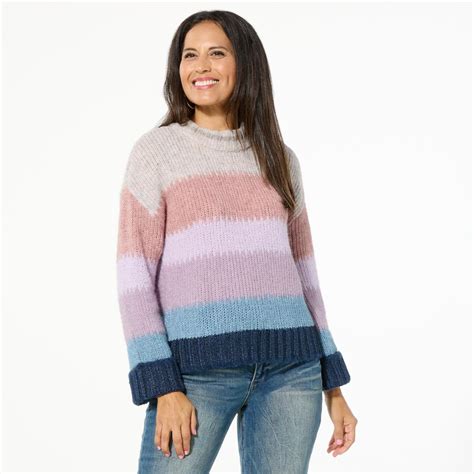 Democracy Multi-Color Striped Sweater | HSN