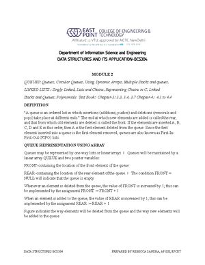 Data Structures and Application - BCS304 - VTU - Studocu