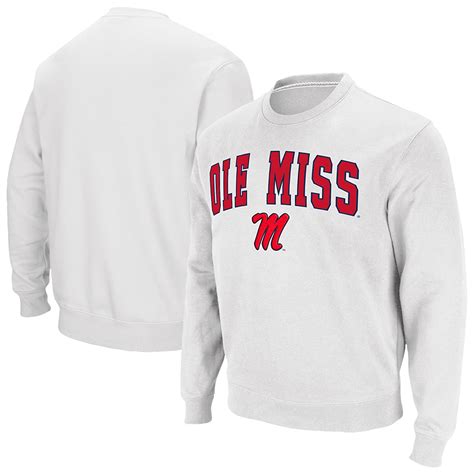 Men's Colosseum White Ole Miss Rebels Arch & Logo Pullover Sweatshirt ...