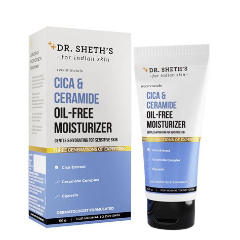 Cica & Ceramide Oil-Free Moisturizer - 50g – Dr Sheth's