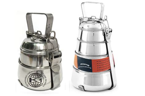 King International Stainless Steel Vintage Pyramid Lunch Box, Set Of 2 ...